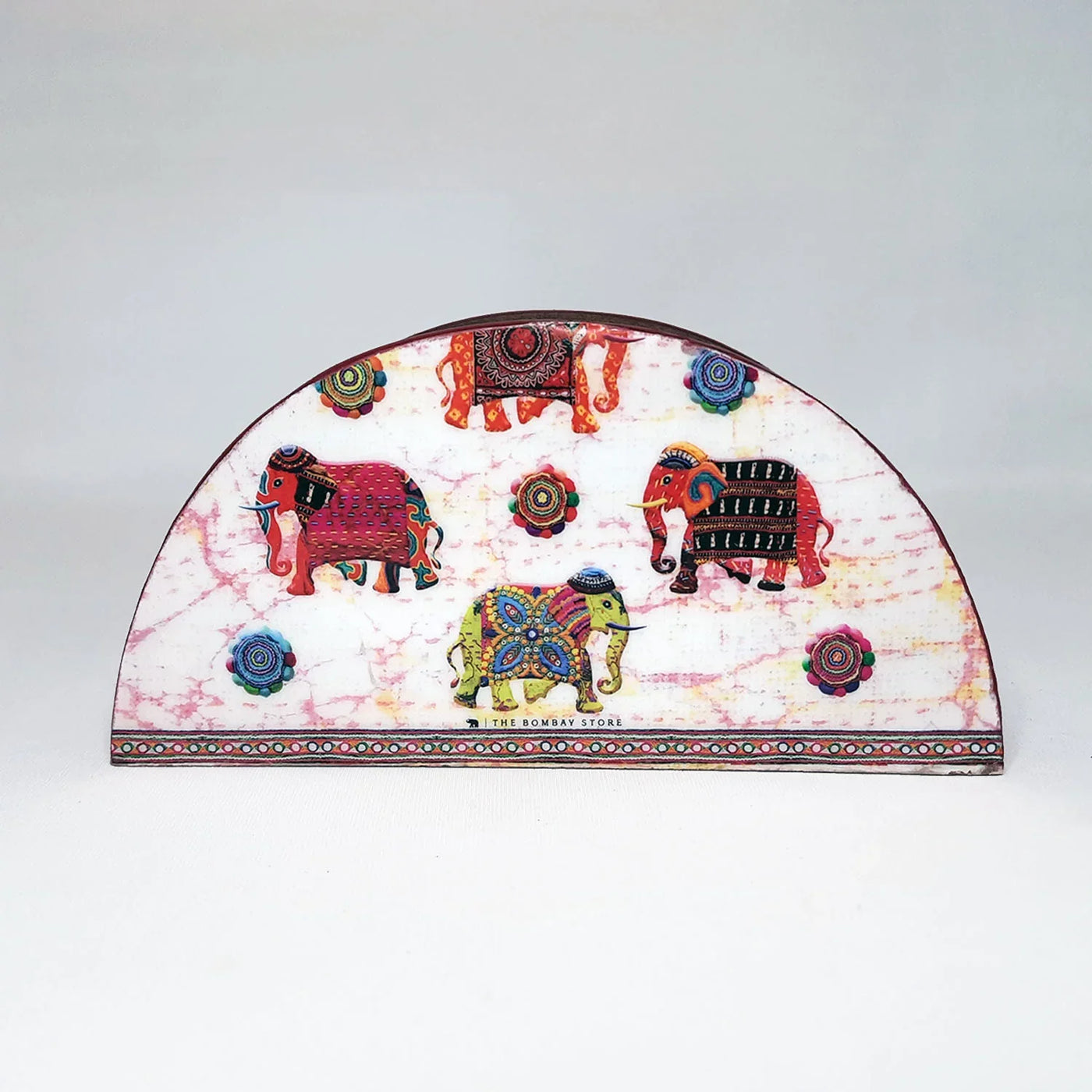 Colourful Elephants Tissue Paper Holder By Trendia Decor