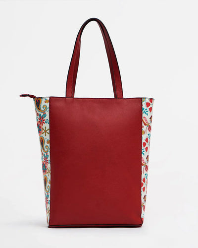 India Boho Tote Bag-Red - Chumbak