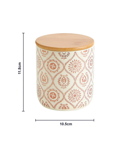 Suzani Gold Storage Jar - Ivory & Gold - Chumbak