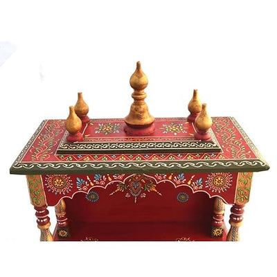 Wooden Temple/Home Temple/Pooja Mandir/Pooja Mandap/Temple for Home (18MO) - Kamdhenu art and craft