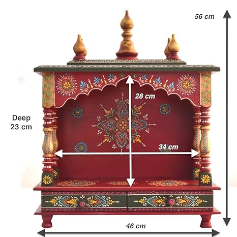 Wooden Temple/Home Temple/Pooja Mandir/Pooja Mandap/Temple for Home (18MO) - Kamdhenu art and craft