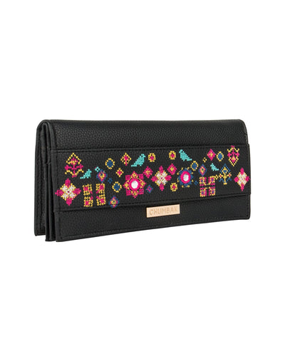 Floral Cross Stitch Sling Wallet - Chumbak