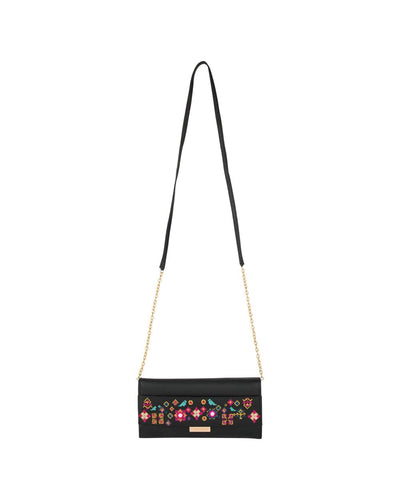 Floral Cross Stitch Sling Wallet - Chumbak