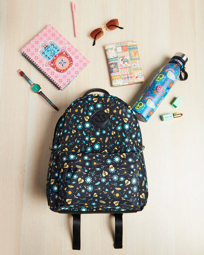 Daisy Day Backpack - Black - Chumbak