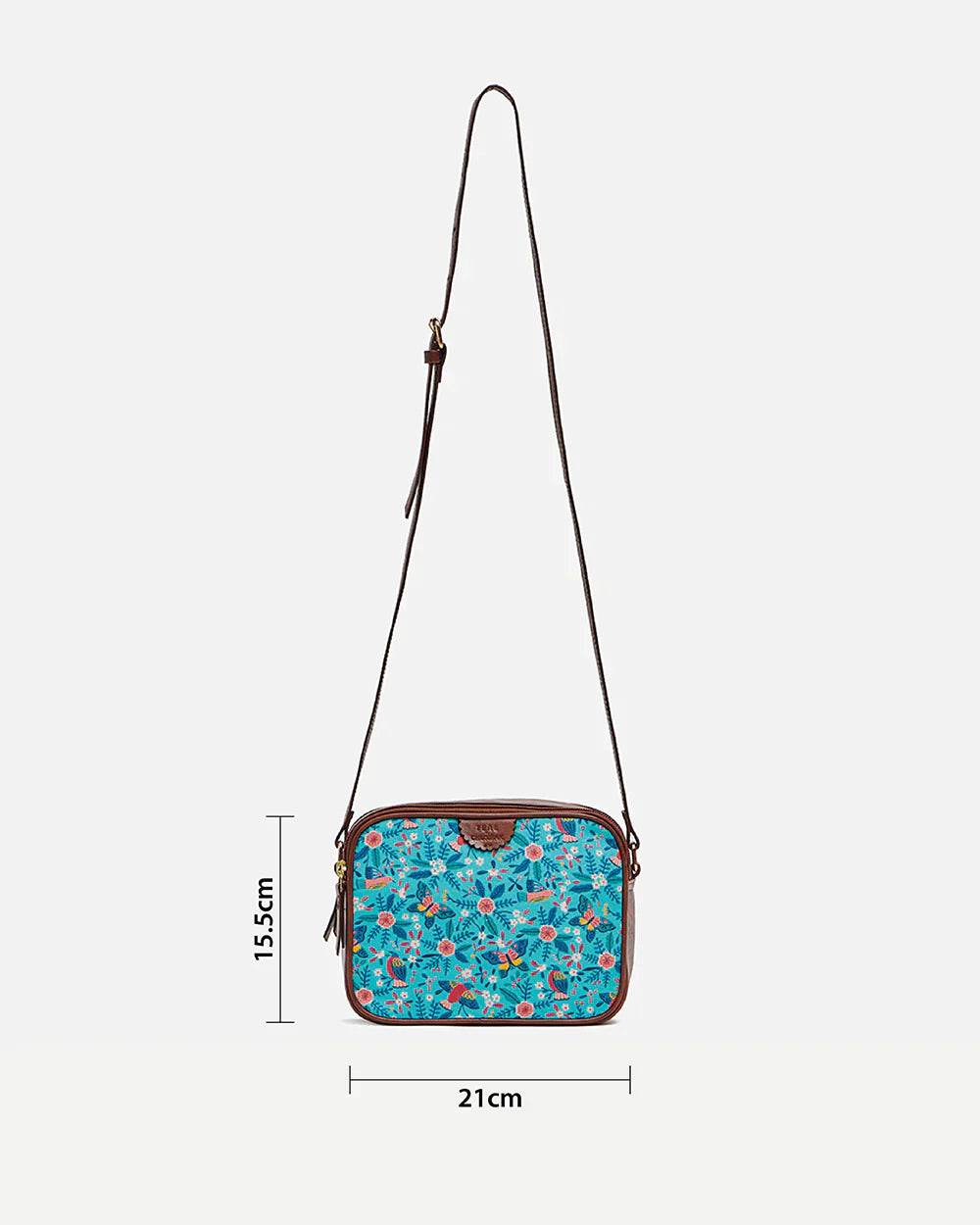 Teal Birds Of Paradise Box Sling Bag - Chumbak