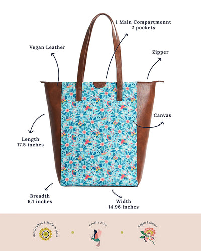 Teal By Chumbak Birds Of Paradise Tote - Chumbak