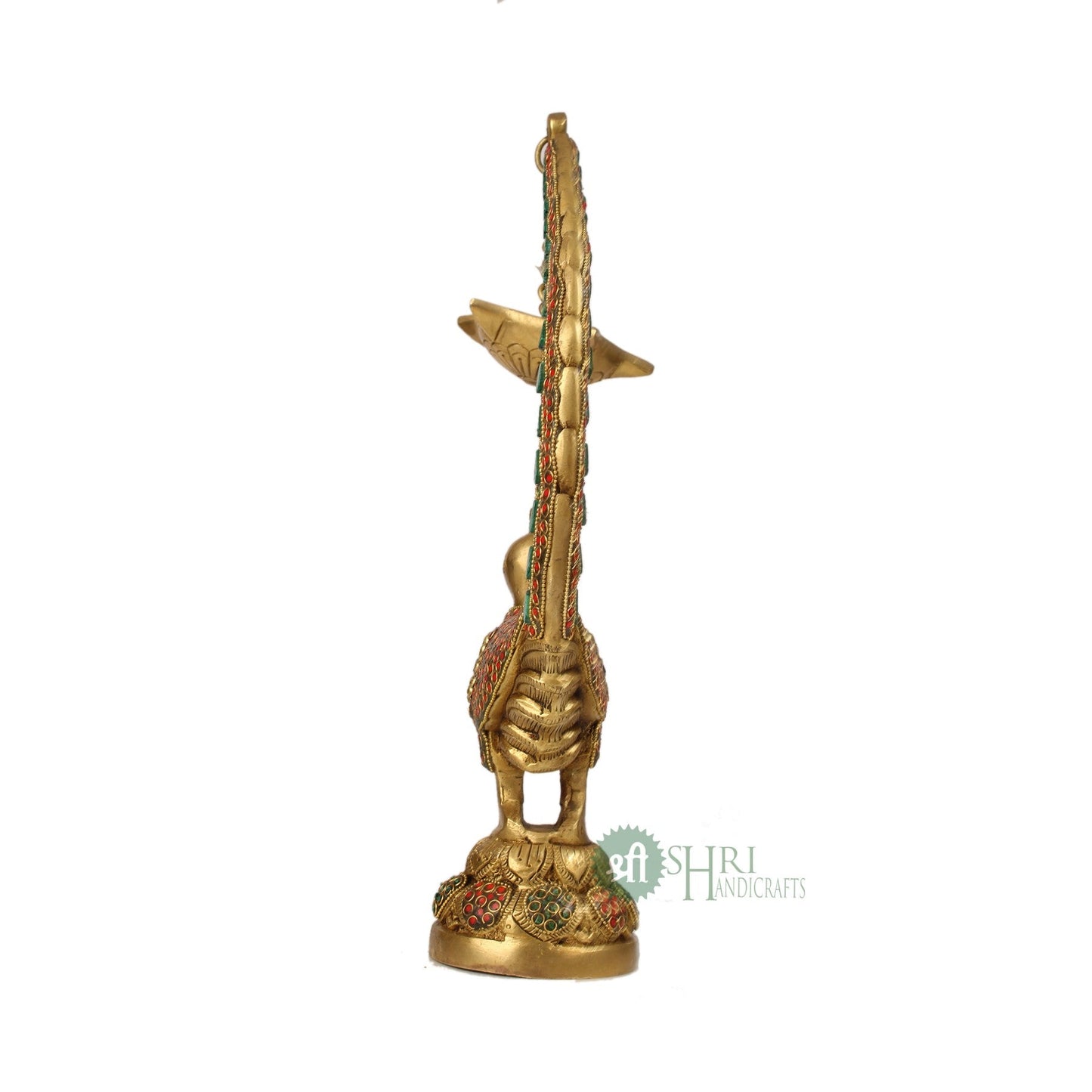 BRASS DEEPAK BIRD STONE WORK