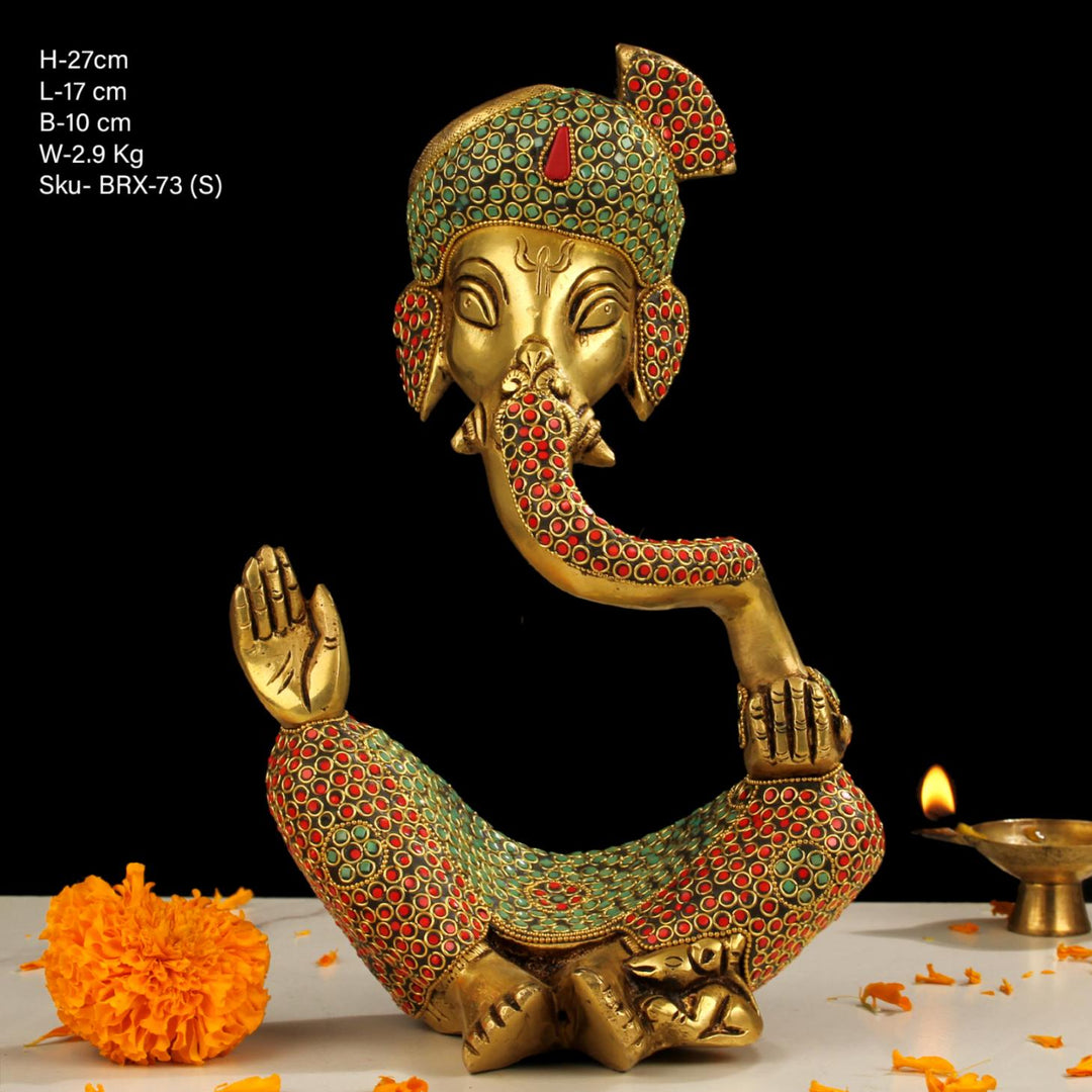 BRASS GANESH STONE WORK