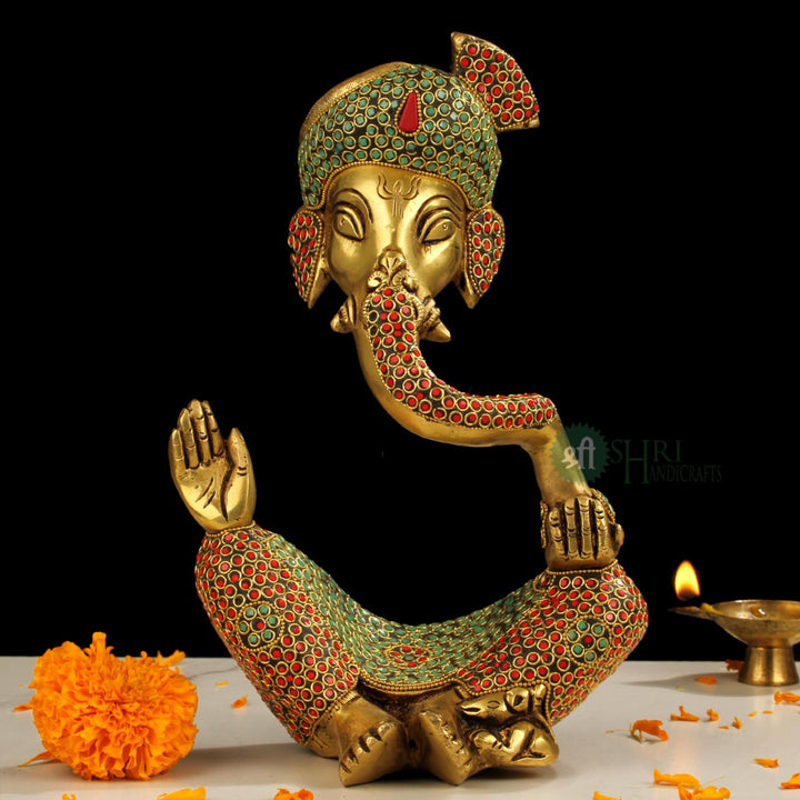 BRASS GANESH STONE WORK