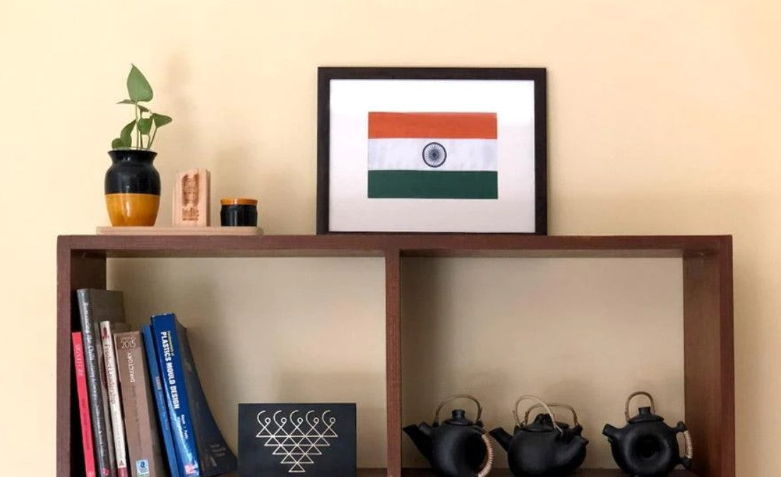 Tiranga - Handspun Khadi National Flag - Wall Frame ( Small )