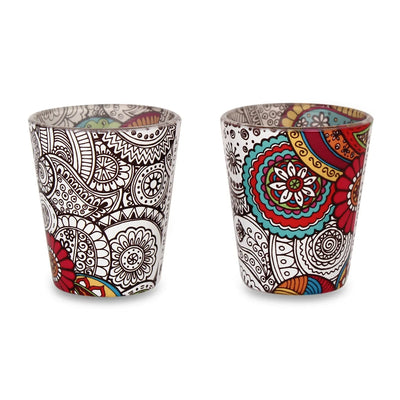 Doodle Art Printed Party Glasses By Trendia Decor