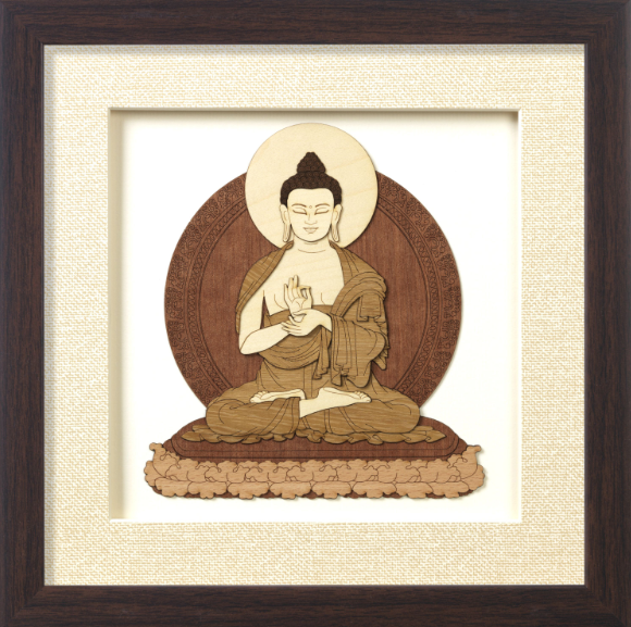 Lotus Buddha Wooden Wall Hanging 10x10 Inch By Trendia Decor