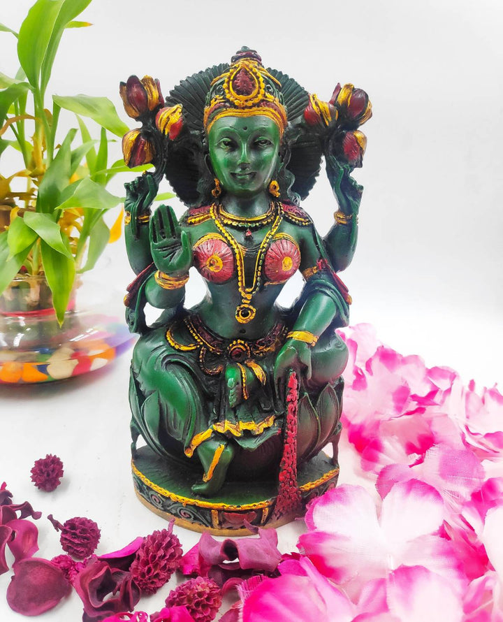 8" LAKSHMI STATUE PAINTING FINE