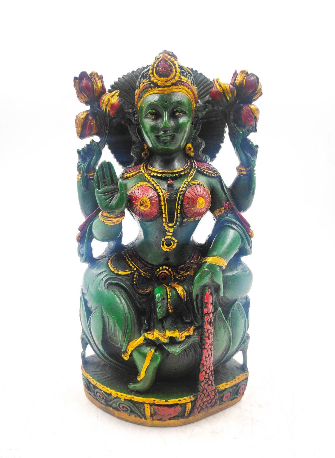 8" LAKSHMI STATUE PAINTING FINE