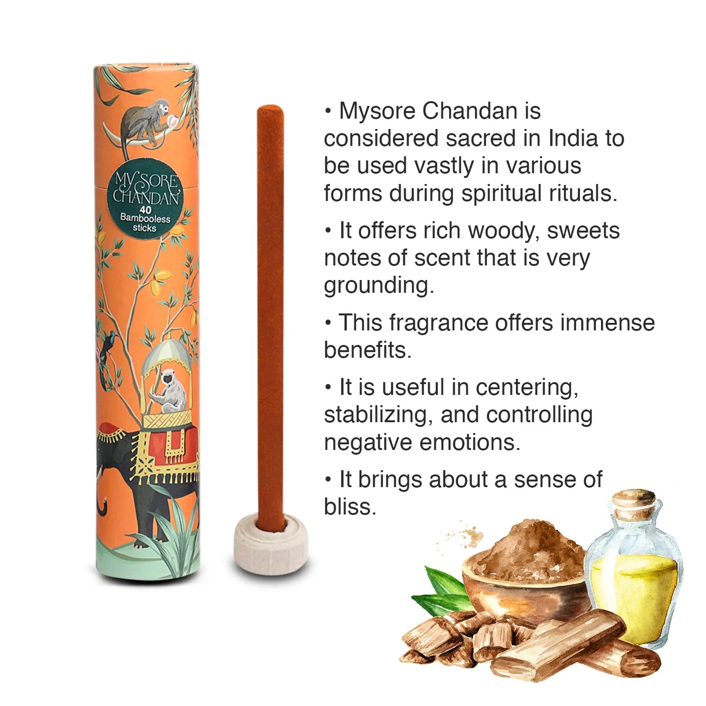 Sacred Life Bamboo Less Incense Mysore Chandan- PRISONS OF INDIA