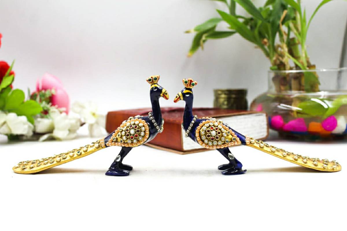 Handcrafted Meenakari Peacock Decor Small by Trendia Decor