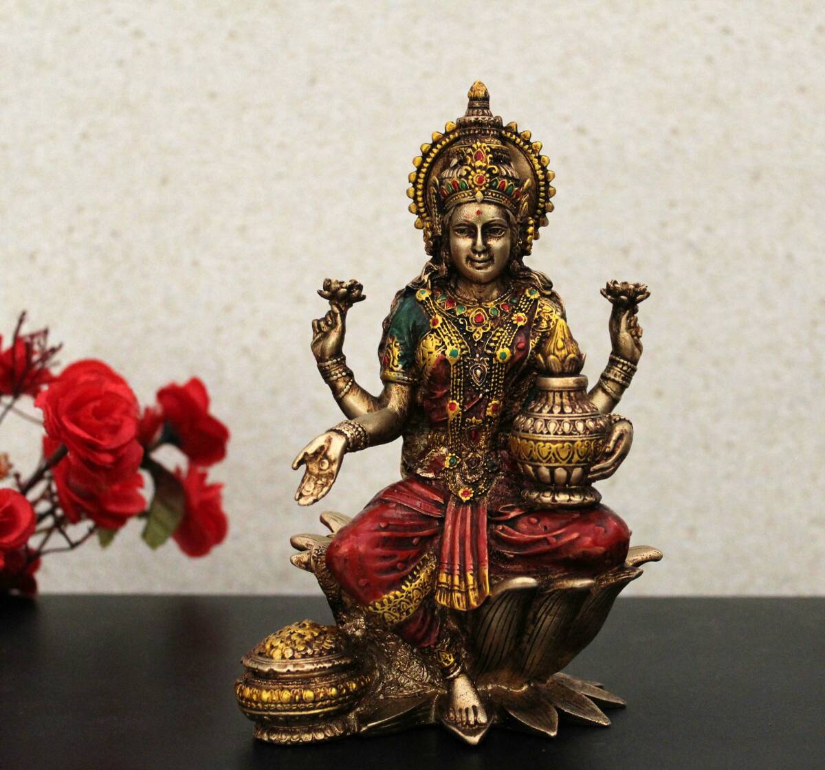 7" GODDESS LAKSHMI METAL FINISH