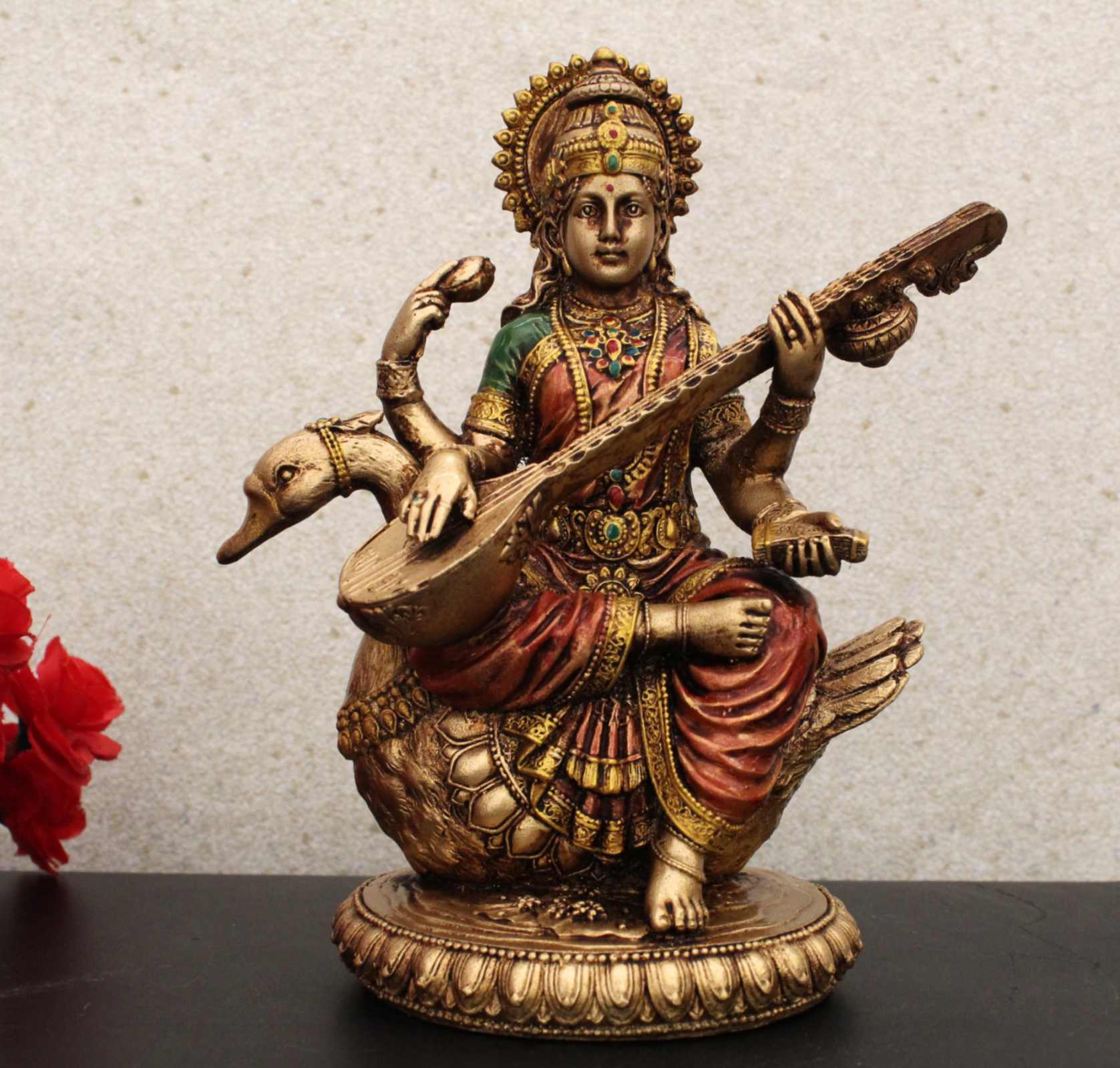 Saraswati Devi Statue 8 Inch By Trendia Decor