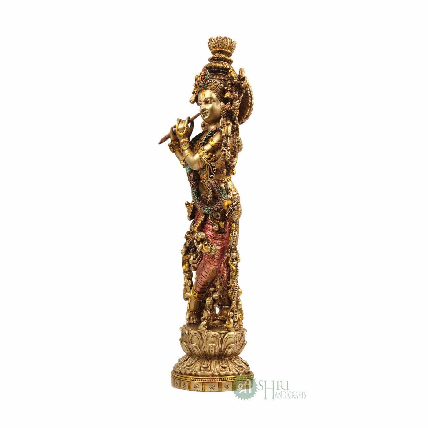 Golden Krishna Statue 15 Inch By Trendia Decor
