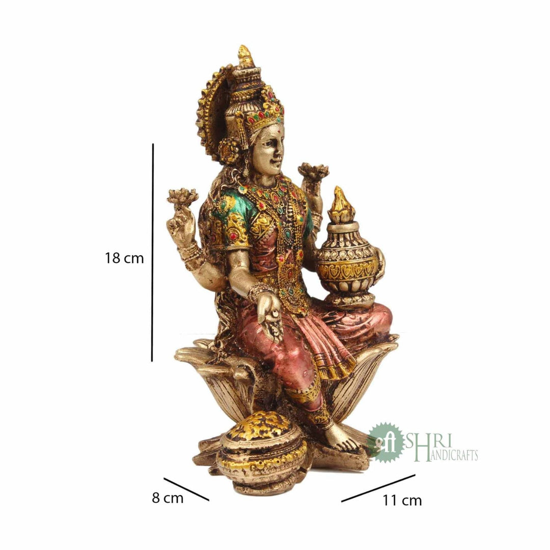 7" GODDESS LAKSHMI METAL FINISH