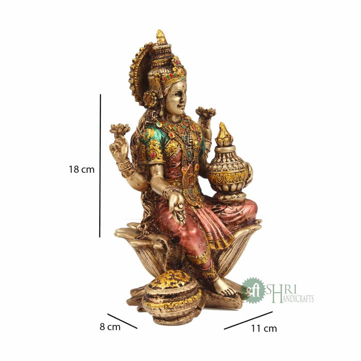 7" GODDESS LAKSHMI METAL FINISH