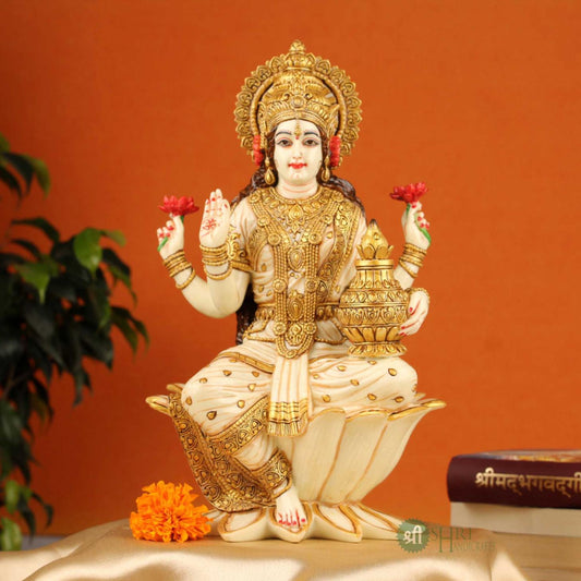 12" LAKSHMI STAUE FINE GOLD PAINTING