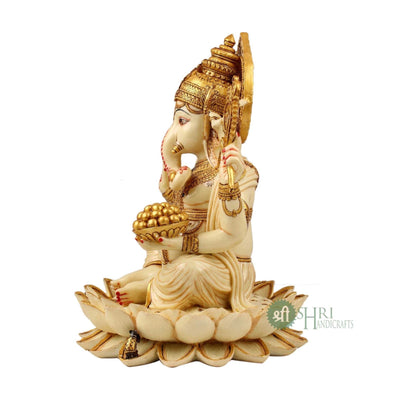 Luxurious Marble Ganesha Idol 6 Inch By Trendia Decor