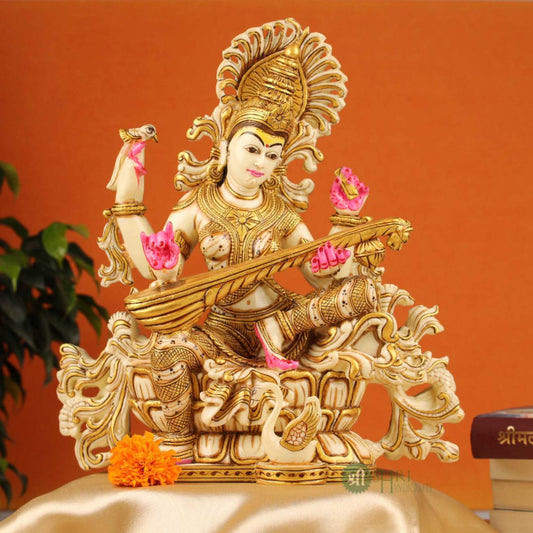 12" SARASWATI SITTING VEENA PAINTING