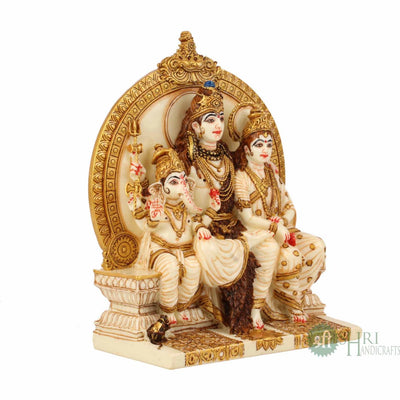 8"- SHIVA PARIWAR WITH PARVATI AND GANESHA WITH FINE GOLD PAINTING