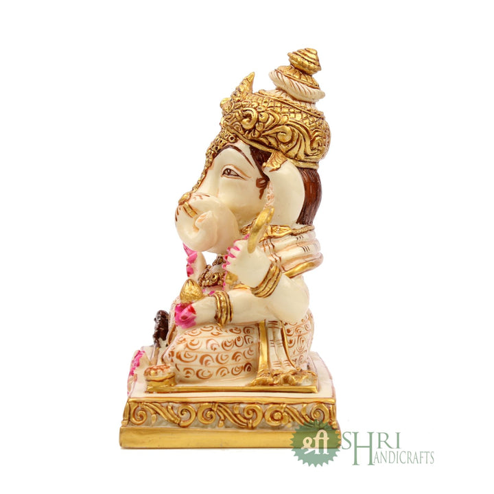 6"- Ganesh 4 hands on pawati fine painting