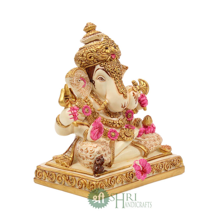 6"- Ganesh 4 hands on pawati fine painting