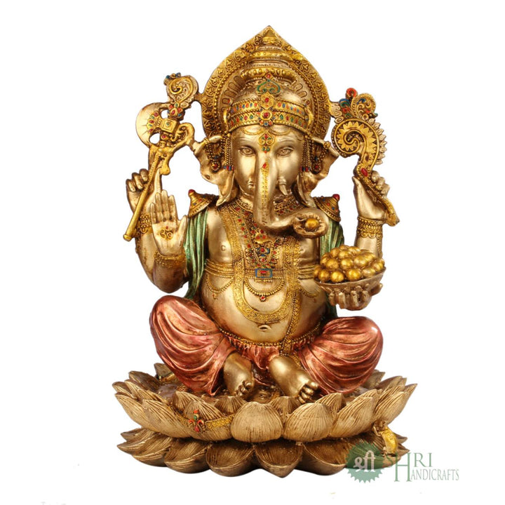 12" LORD GANESHA METAL FINISH