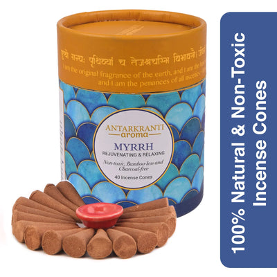 Sacred Life Yoga Incense Cone Myrrh - PRISONS OF INDIA