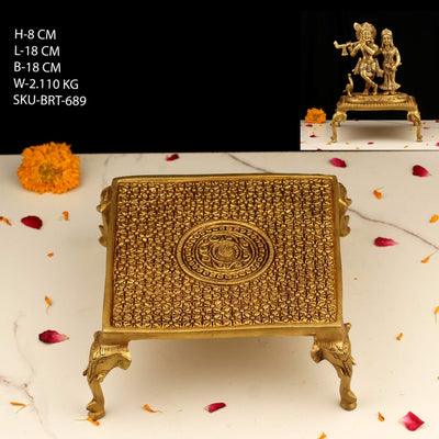 3.5" BRASS CHOWKI SQUARE BRT