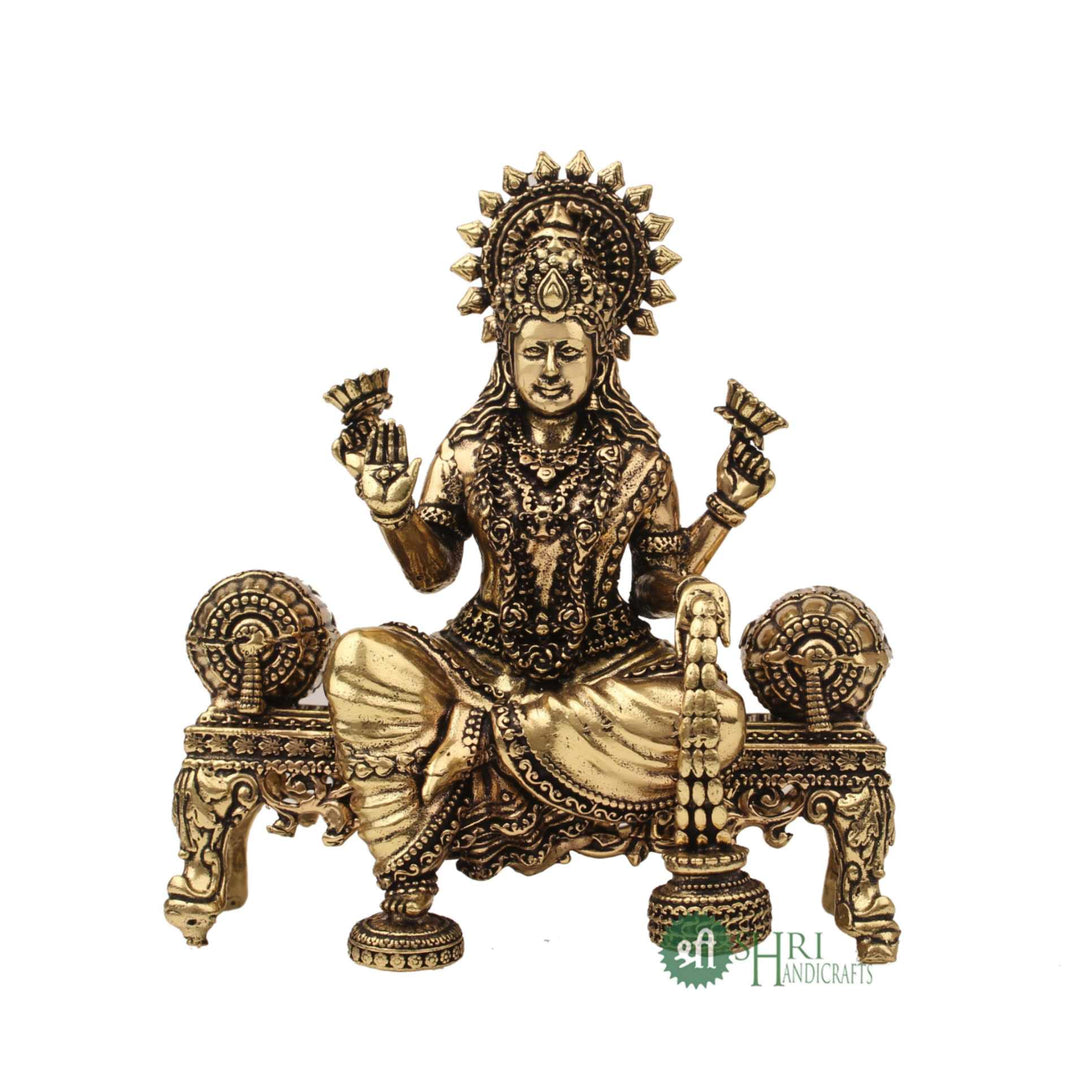 Goddess Lakshmi On Aasan Brass Idol 4 Inch By Trendia Decor