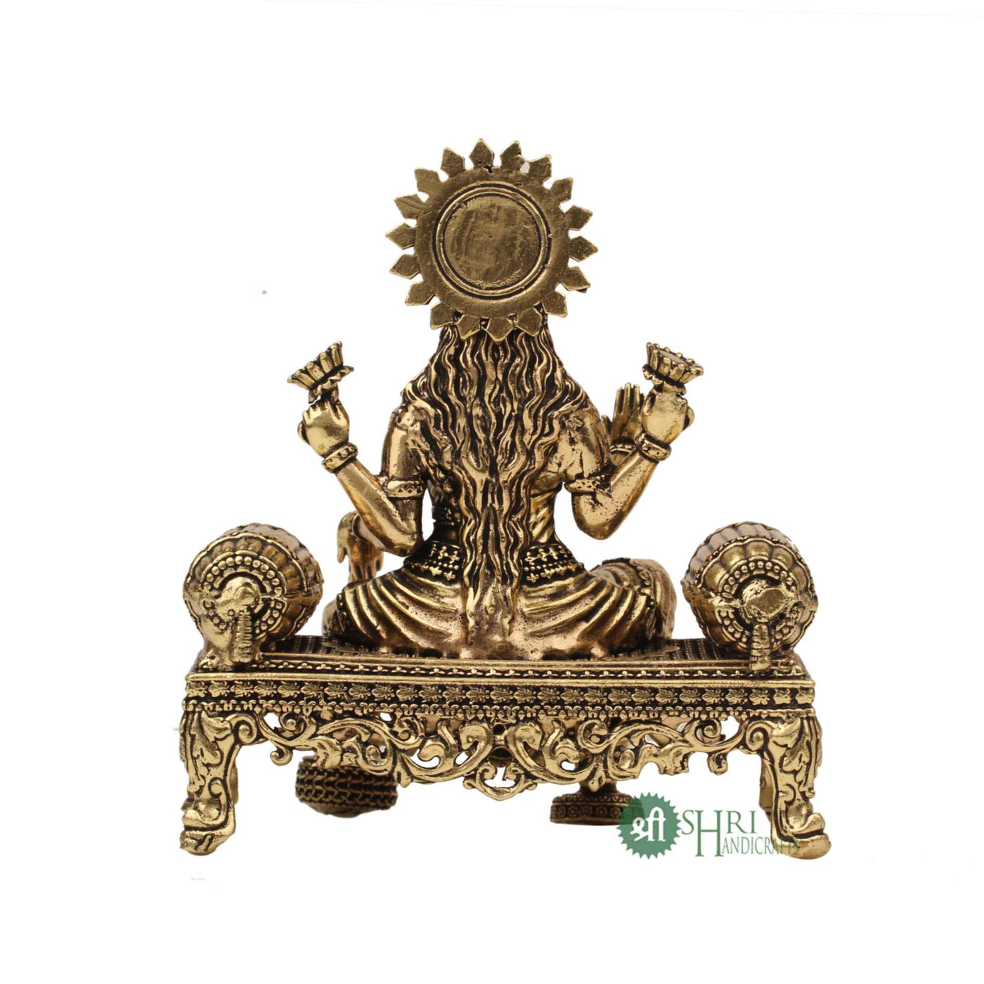 Goddess Lakshmi On Aasan Brass Idol 4 Inch By Trendia Decor