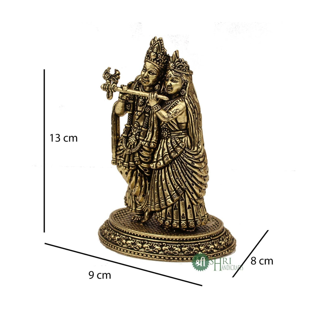 Sacred Radha and Krishna Brass Statue 5 Inch by Trendia Decor