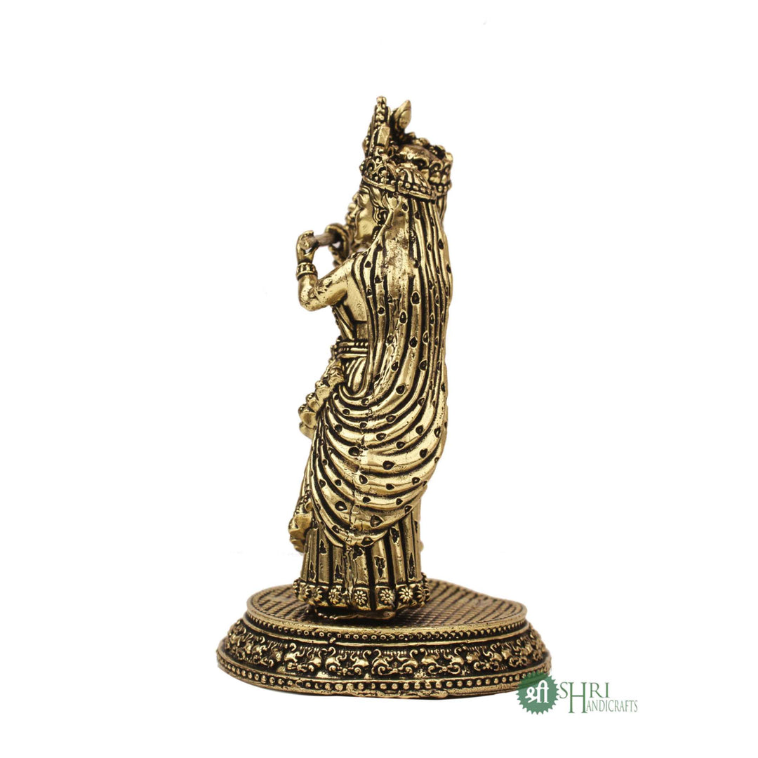 Sacred Radha and Krishna Brass Statue 5 Inch by Trendia Decor