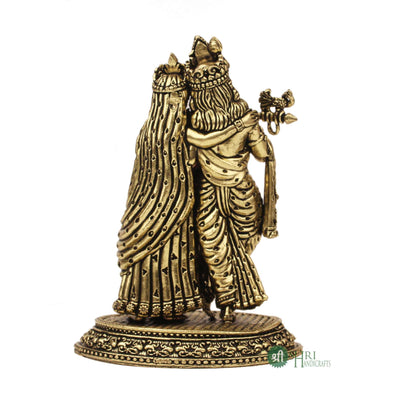 Sacred Radha and Krishna Brass Statue 5 Inch by Trendia Decor