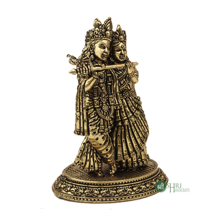 Sacred Radha and Krishna Brass Statue 5 Inch by Trendia Decor