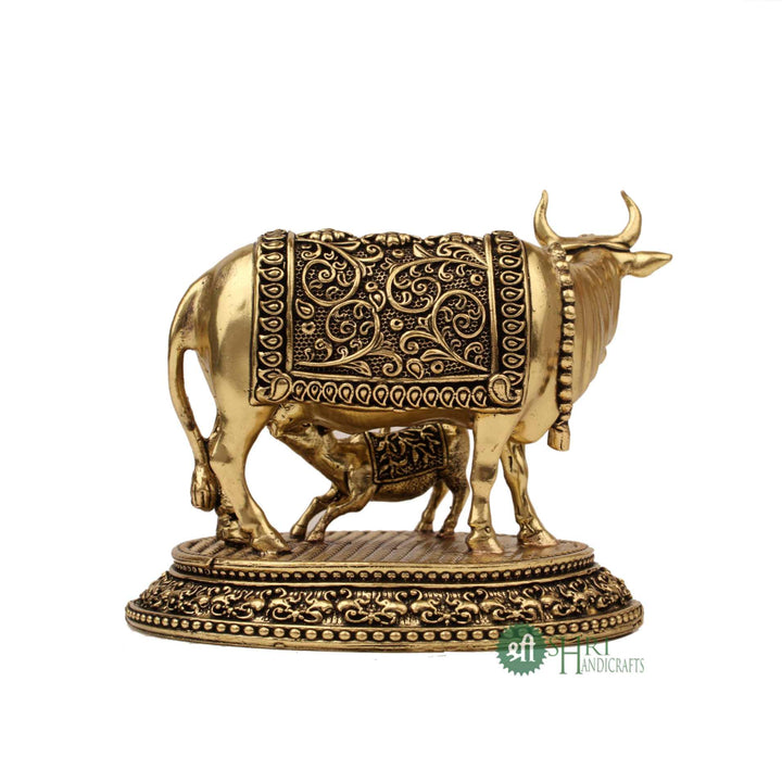 Vastu Showpiece Holy Cow & Calf 3.5 Inch By Trendia Decor