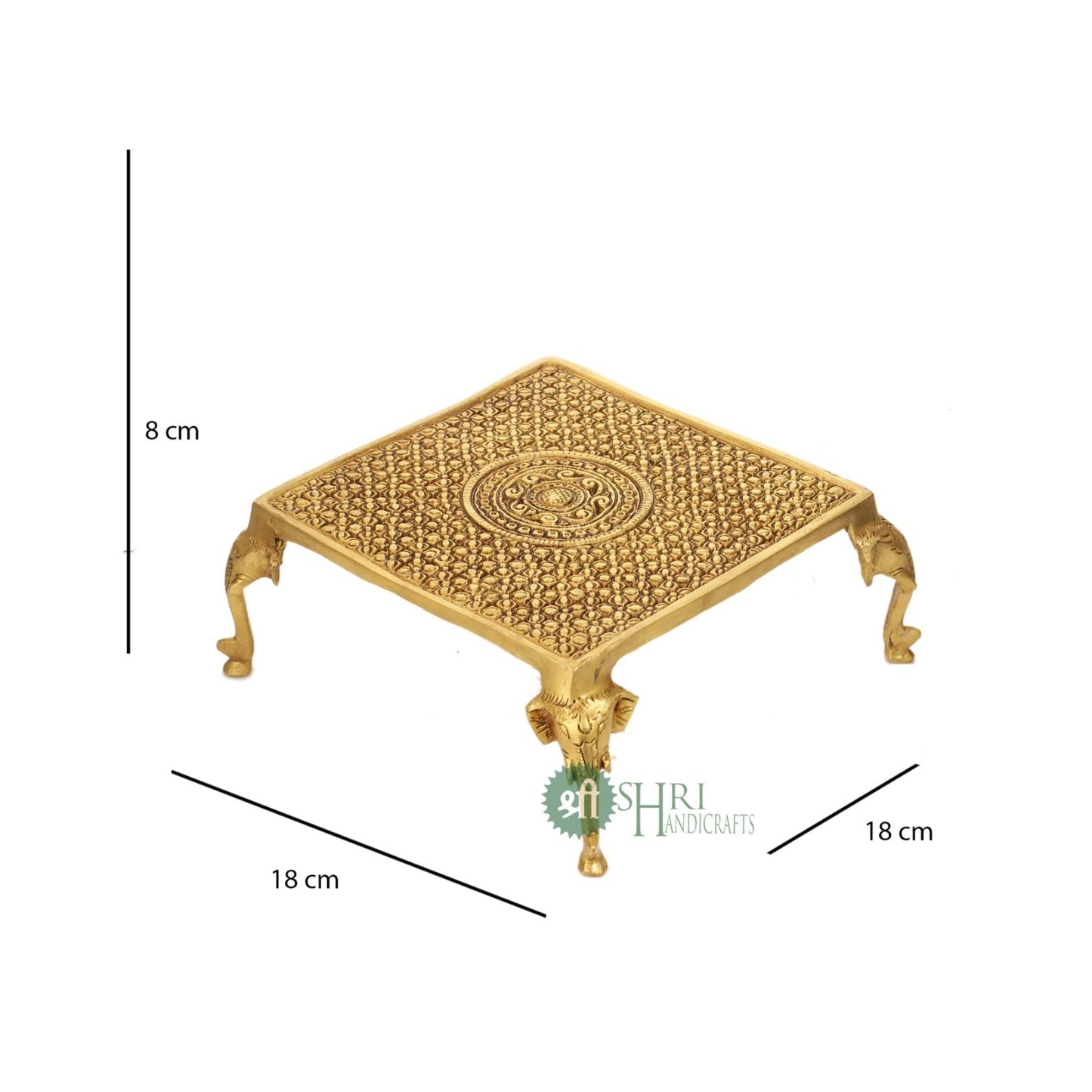 3.5" BRASS CHOWKI SQUARE BRT