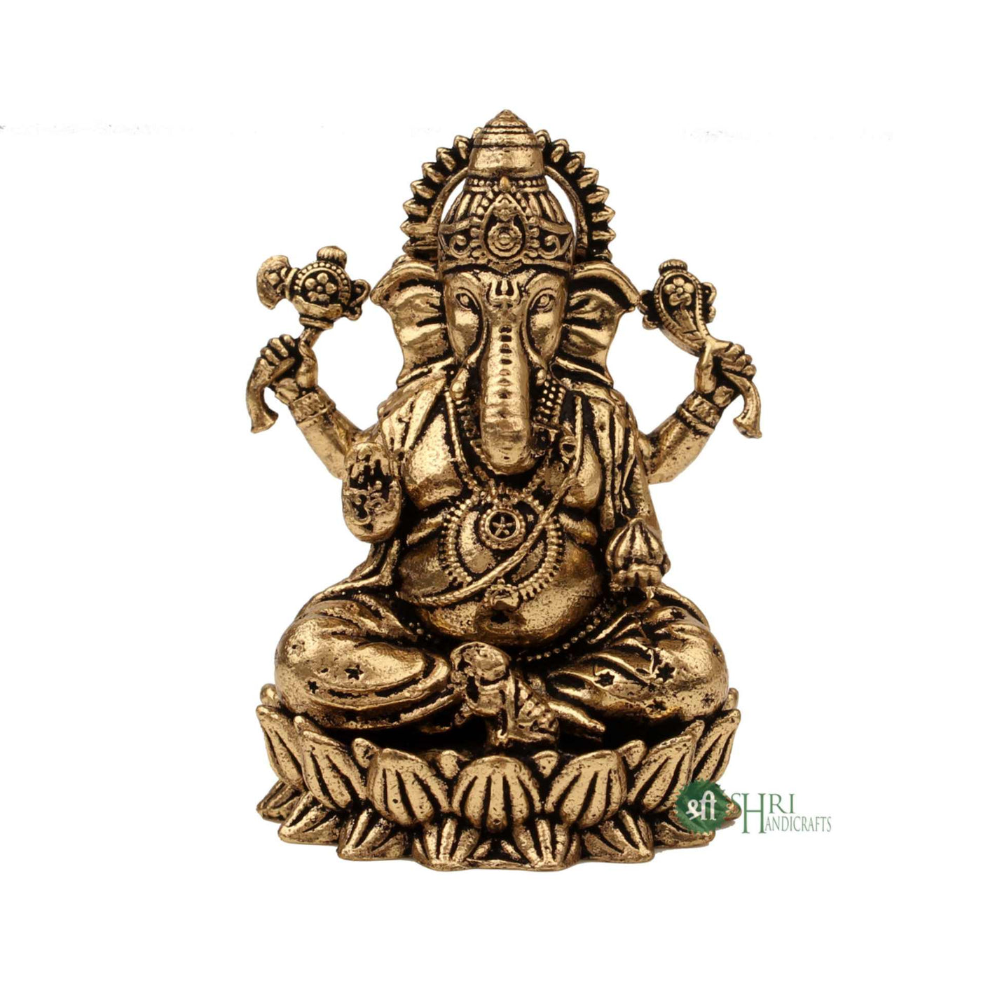 Small Ganpati Brass Statue 2 Inch By Trendia Decor