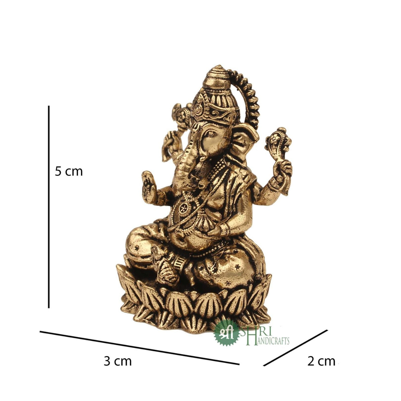 Small Ganpati Brass Statue 2 Inch By Trendia Decor