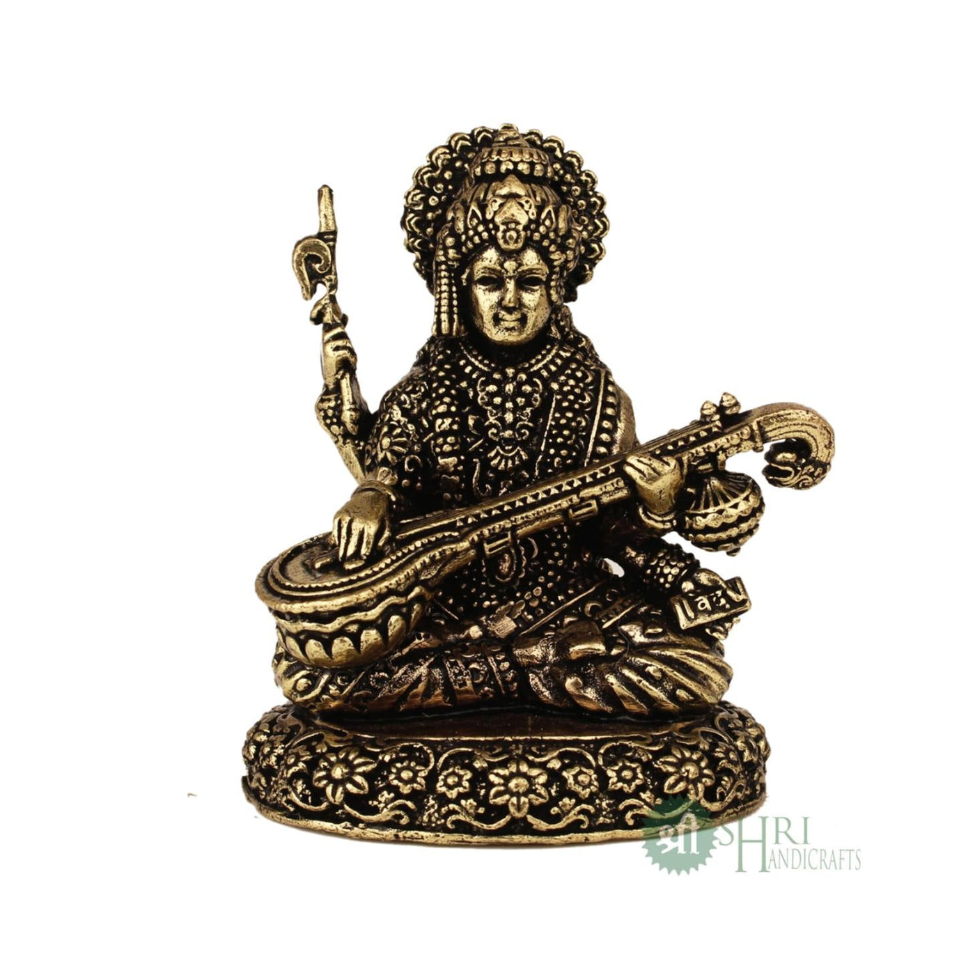 Goddess Saraswati Brass Idol 3 Inch By Trendia Decor