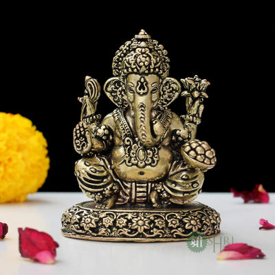 Ganpati Bappa Murti Brass 3 Inch By Trendia Decor