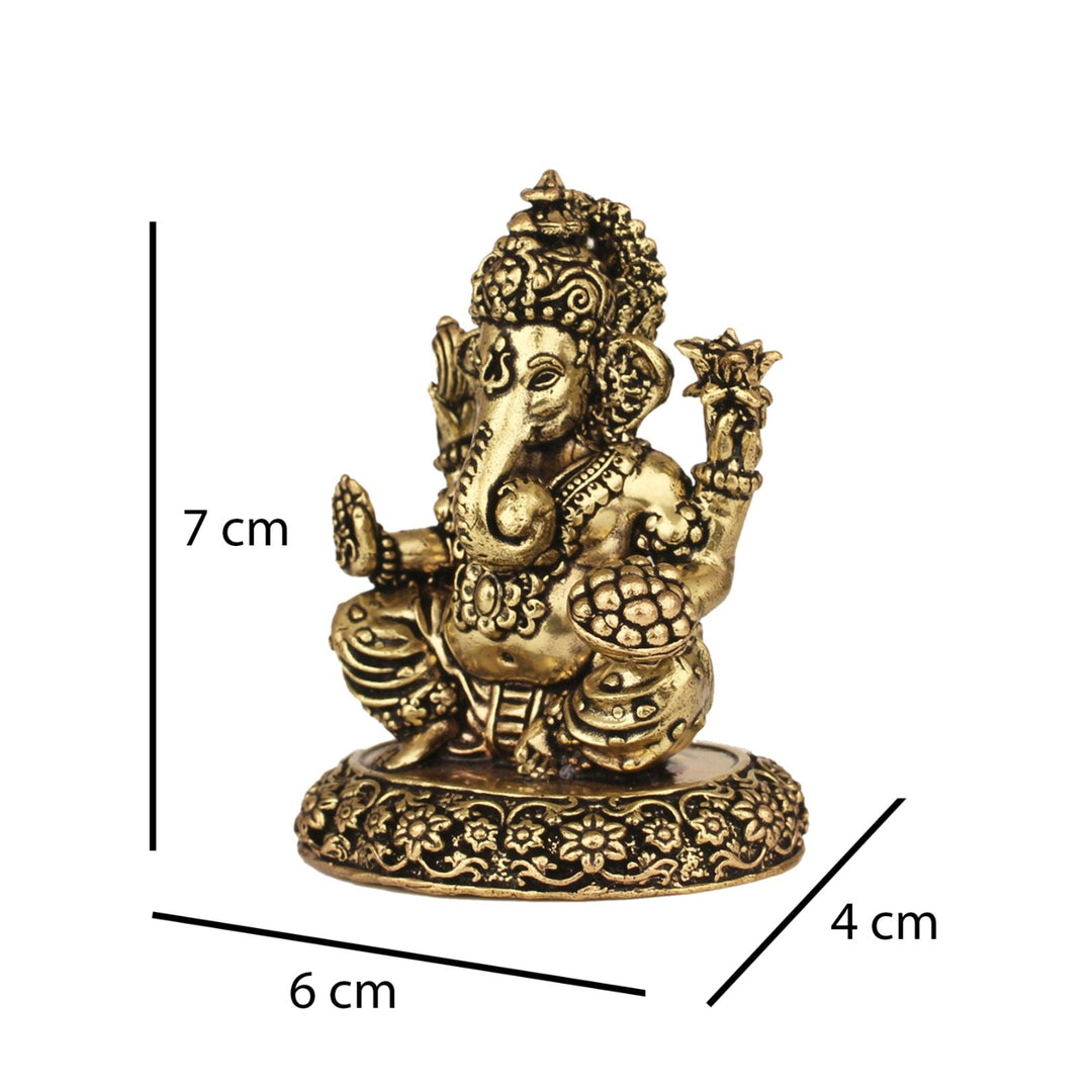 Ganpati Bappa Murti Brass 3 Inch By Trendia Decor