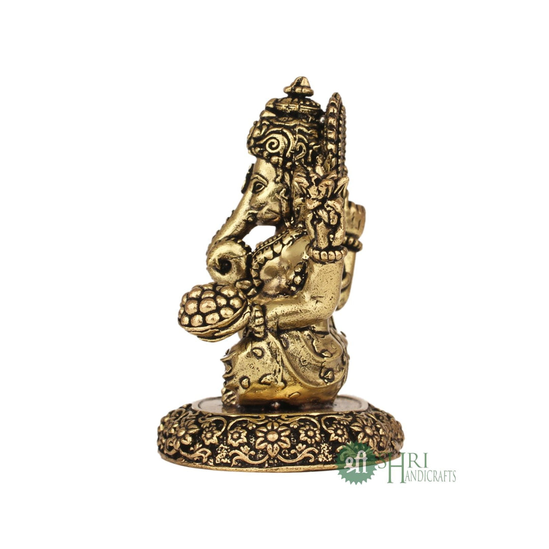 Ganpati Bappa Murti Brass 3 Inch By Trendia Decor