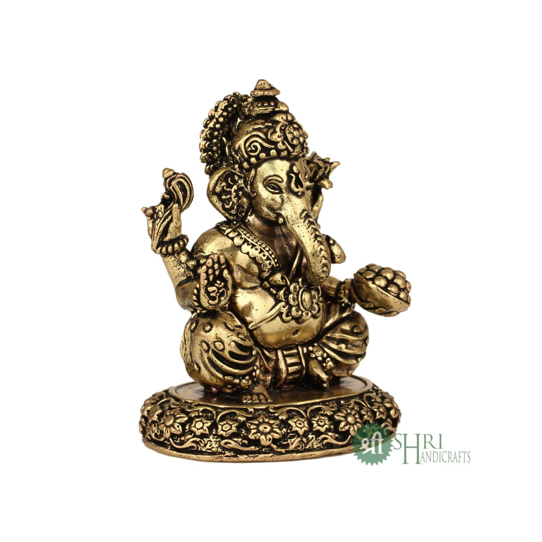 Ganpati Bappa Murti Brass 3 Inch By Trendia Decor