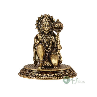 Brass Blessing Hanuman Statue 3.5 Inch By Trendia Decor
